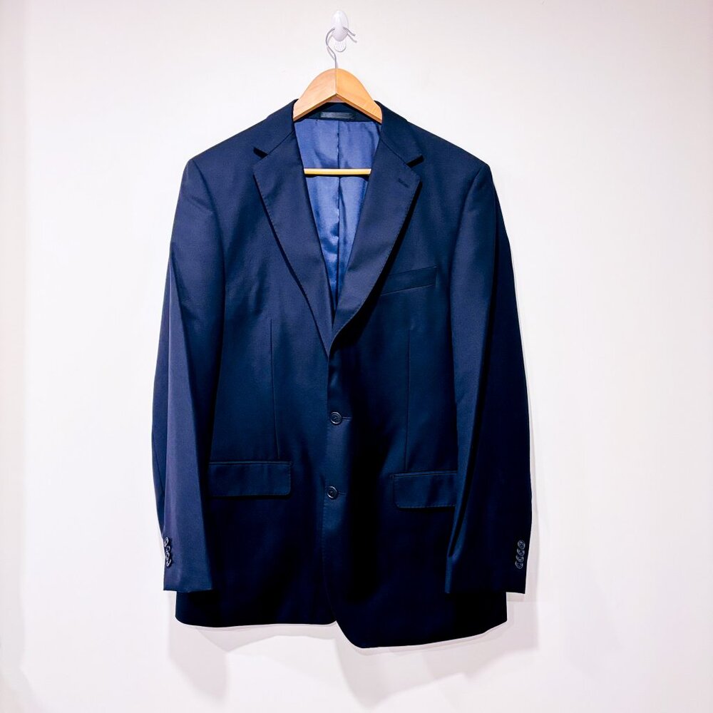 BETENLY Navy wool‎ tailored blazer | Men's classic formal suit jacket | 44L *